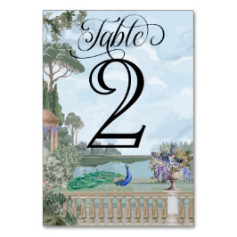 Elegant Regency Era Peacock  Tuin Bruiloft Kaart