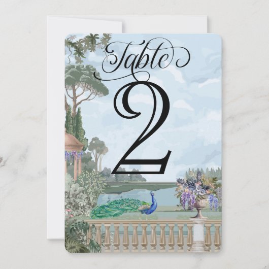 Elegant Regency Era Tuin Trouwtafel Nummer (Voorkant)