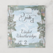 Elegant Regency Era Tuin Trouwtafel Nummer Plaatskaartje (Buitenkant ongevouwen)