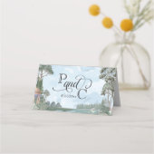 Elegant Regency Era Tuin Trouwtafel Nummer Plaatskaartje (Achterkant)