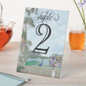 Elegant Regency Era Tuin Trouwtafel Nummer Reclamebord Met Voetstuk (Insitu)