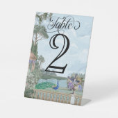 Elegant Regency Era Tuin Trouwtafel Nummer Reclamebord Met Voetstuk (Voorkant)