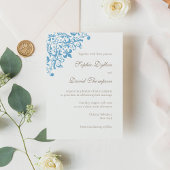 Elegant Regency French Blue Fleur de Lis Pattern Kaart