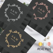 Elegant Regency Monogram Huwelijk Folie Servetten