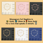 Elegant Regency Monogram Huwelijk Folie Servetten