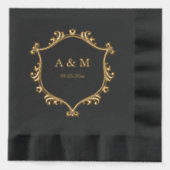 Elegant Regency Monogram Huwelijk Folie Servetten (Voorkant)