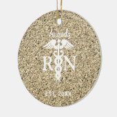 Elegant Registered Nurse Gold Glitter Personalized Keramisch Ornament (Links)