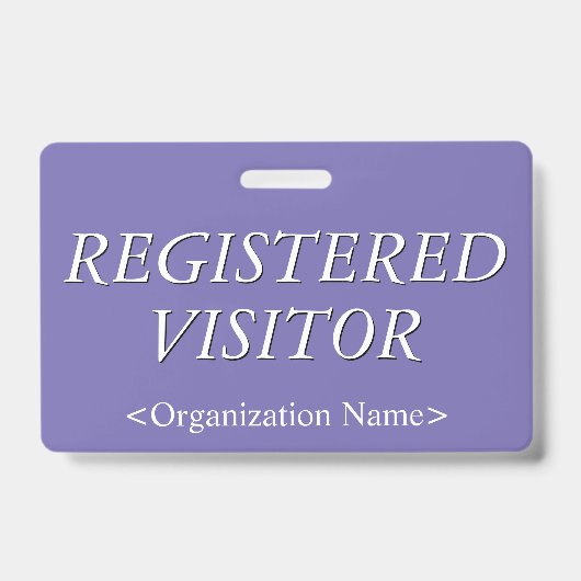 Elegant "REGISTERED VISITOR"-badge Badge (Voorzijde)