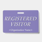 Elegant "REGISTERED VISITOR"-badge Badge (Achterkant)