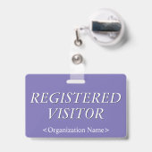 Elegant "REGISTERED VISITOR"-badge Badge (Achterkant met uittrekbare clip)