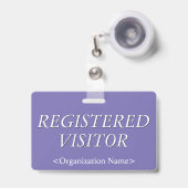 Elegant "REGISTERED VISITOR"-badge Badge (Voorzijde met uittrekbare clip)