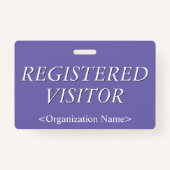 Elegant "REGISTERED VISITOR"-badge Badge (Achterkant)