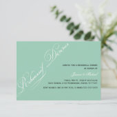 Elegant Rehearsal Dinner Emerald Uitnodiging (Staand voorkant)