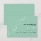 Elegant Rehearsal Dinner Emerald Uitnodiging (Voorkant / Achterkant)