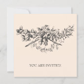 Elegant Rehearsal Dinner Floral Black Kaart (Achterkant)