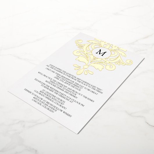 Elegant Rehearsal Dinner Invitation Folie Uitnodiging (Gedraaid)