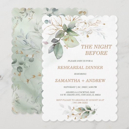 Elegant Rehearsal Dinner Invitation Kaart (Voorkant / Achterkant)