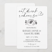 Elegant Rehearsal Dinner Kaart (Voorkant / Achterkant)