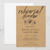 Elegant Rehearsal Dinner Kaart (Voorkant / Achterkant)