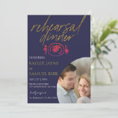 Elegant Rehearsal Dinner Kaart (Staand voorkant)