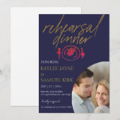 Elegant Rehearsal Dinner Kaart (Voorkant / Achterkant)