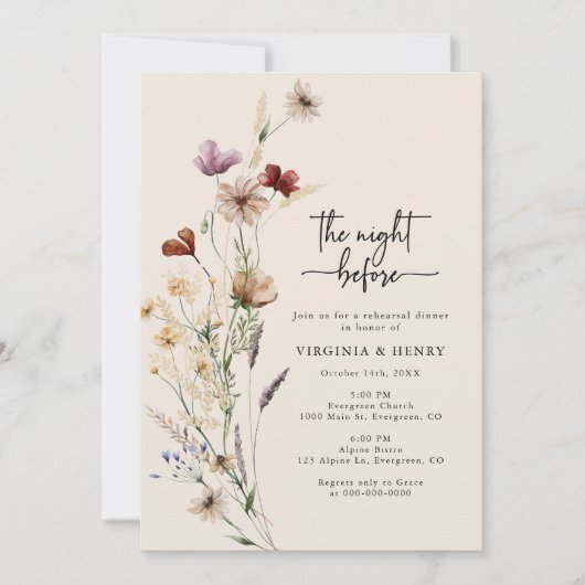 Elegant Rehearsal Dinner Kaart (Voorkant)