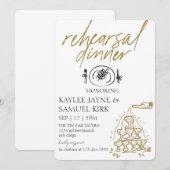Elegant Rehearsal Dinner Kaart (Voorkant / Achterkant)