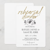 Elegant Rehearsal Dinner Kaart (Voorkant / Achterkant)
