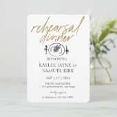 Elegant Rehearsal Dinner Kaart (Staand voorkant)