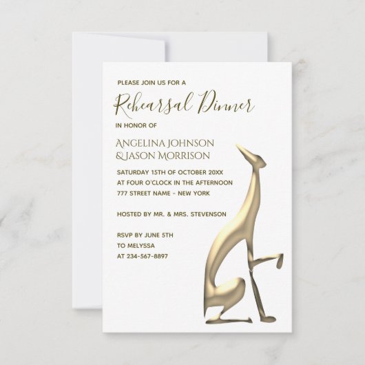 Elegant Rehearsal Dinner Kaart (Voorkant)