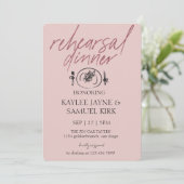 Elegant Rehearsal Dinner Kaart (Staand voorkant)