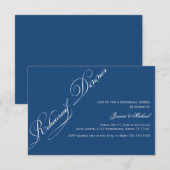 Elegant Rehearsal Dinner Monaco Blue Uitnodiging (Voorkant / Achterkant)