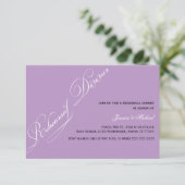 Elegant Rehearsal Dinner Violet Invitation Kaart (Staand voorkant)