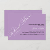 Elegant Rehearsal Dinner Violet Invitation Kaart (Voorkant / Achterkant)