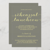 Elegant Rehearsal Luncheon Kaart (Voorkant / Achterkant)