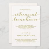 Elegant Rehearsal Luncheon Kaart (Voorkant / Achterkant)