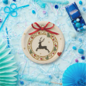 Elegant Reindeer Christmas Party Tableware Plate Papieren Bordje (Feest)