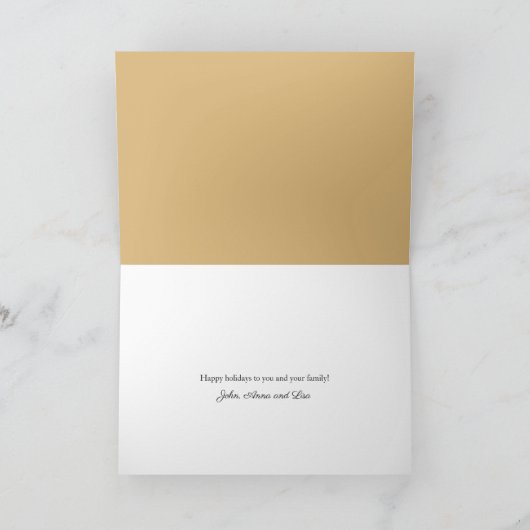 Elegant Reindeer Floral Kerstmis Wreatfoto Feestdagen Kaart (Binnen)