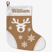 Elegant Reindeer Kerstmis stoppen Grote Kerstsok (Voorkant)