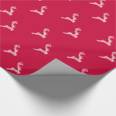 Elegant Reindeer Kerstrood Achtergrond Cadeaupapier (Hoek)