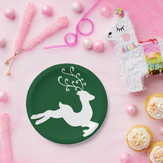 Elegant Reindeer Papieren Bordje (Feest)