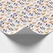 Elegant Reindeer, Snowflake en kerstpatronen Cadeaupapier (Hoek)