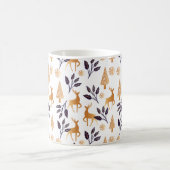 Elegant Reindeer, Snowflake en kerstpatronen Koffiemok (Center)