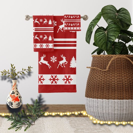 Elegant Reinders Snowflakes Lines Bad Handdoek