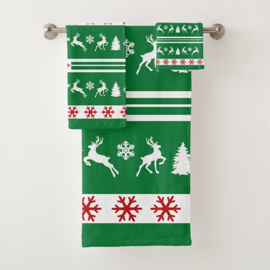 Elegant Reinders Snowflakes Lines Bad Handdoek (Insitu)