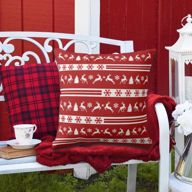 Elegant Reinders Snowflakes Lines Kussen (Creator heeft geüpload)