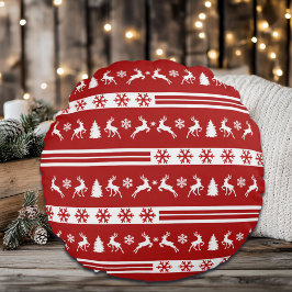 Elegant Reinders Snowflakes Lines Rond Kussen