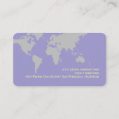 Elegant reisbureau lila blauw Visitekaartje (Achterkant)