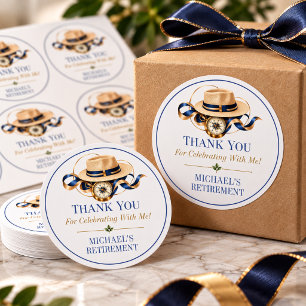 Elegant reisherinnering bedankje favor ronde sticker