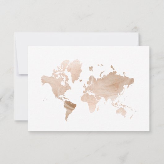 Elegant Reizen Thema Bruiloft | Kaart op achterzij (Achterkant)